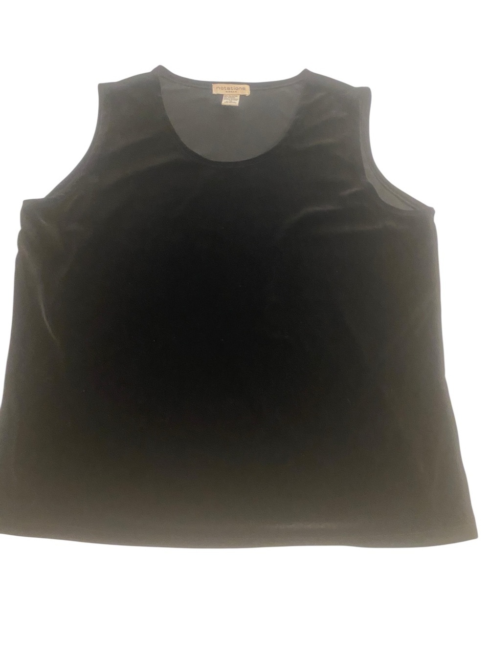 Notations Women’s Black Velvet Sleeveless Top size 1X
